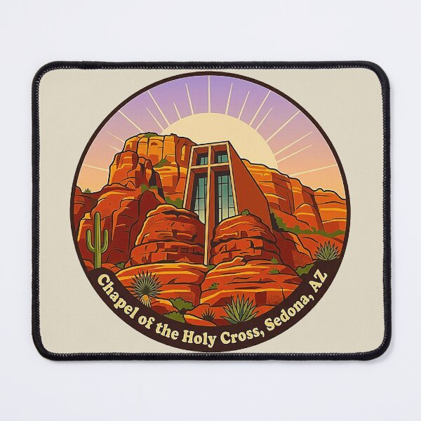 Item preview, Vintage Chapel of the Holy Cross Sedona Arizona Retro Travel Badge designed and sold by MT-Hub | Cute Aesthetic Art, Stickers & Phone Cases.