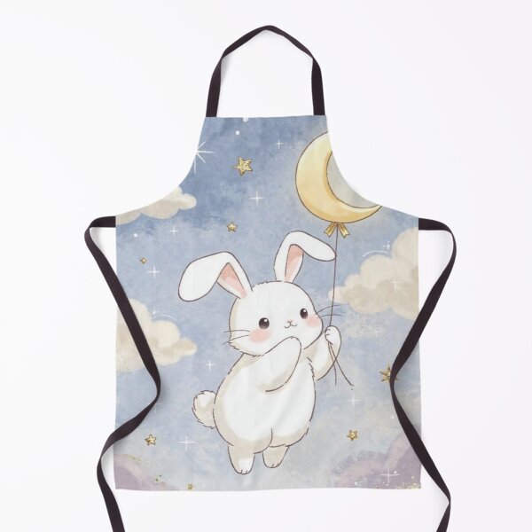 Item preview, Moon Balloon Bunny – Cute Dreamy Aesthetic Art designed and sold by Utsav kadia.
