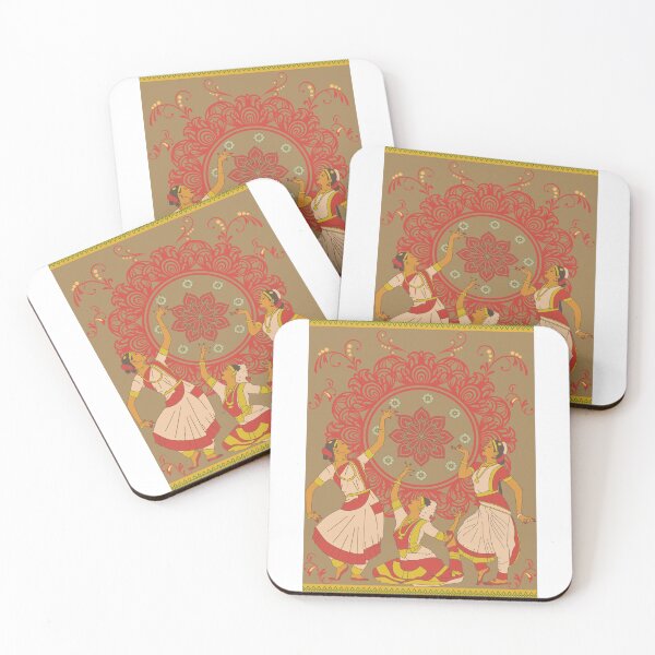 Item preview, Vintage Indian Classical Dancers Traditional Folk mandala  designed and sold by Rehnair.
