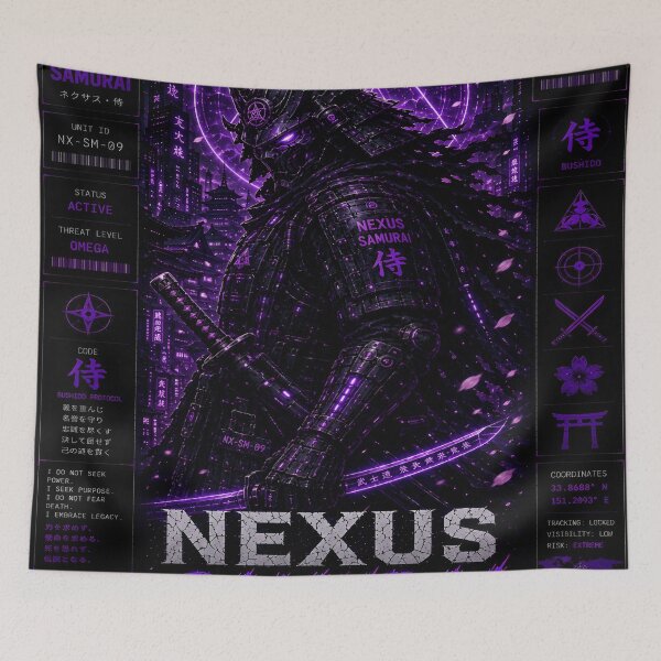 Item preview, Nexus Samurai (Series 9) - Cyberpunk Future Katana Ronin Warrior Art designed and sold by RiteshCenter.