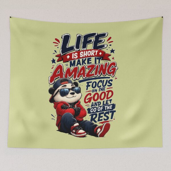 Item preview, Life Is Short Make It Amazing Panda Motivation Cartoon designed and sold by mr.bardook.