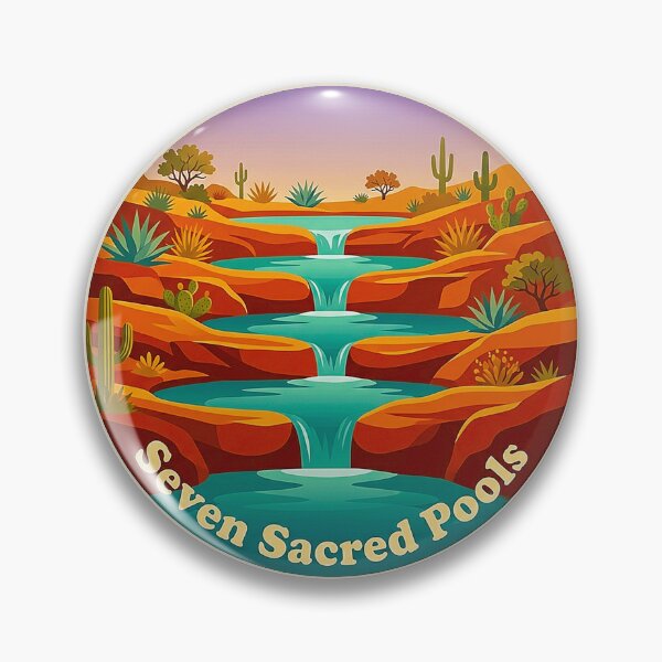 Item preview, Vintage Seven Sacred Pools Sedona Arizona Desert Oasis Retro Badge designed and sold by MT-Hub | Cute Aesthetic Art, Stickers & Phone Cases.