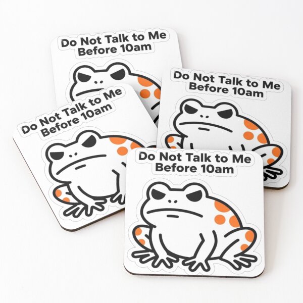 Item preview, Do Not Talk to Me Before 10am | Funny Grumpy Frog Sticker designed and sold by Inkabbmate.
