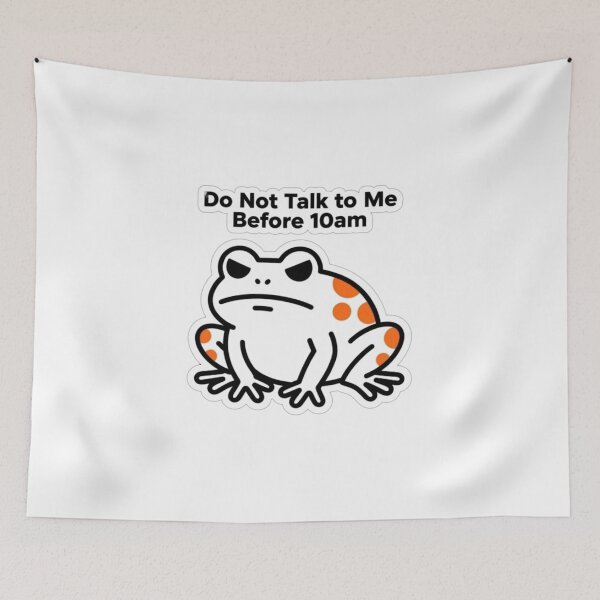 Item preview, Do Not Talk to Me Before 10am | Funny Grumpy Frog Sticker designed and sold by Inkabbmate.