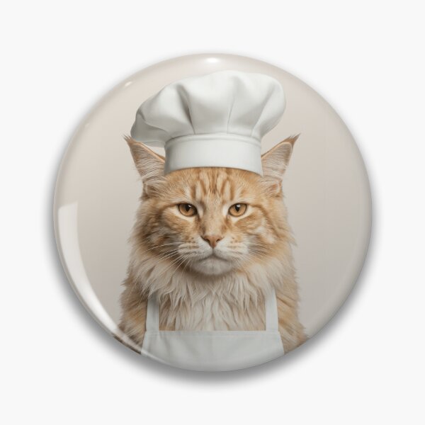 Item preview, Funny Cymric Cat Chef Realistic Animal Cooking Humor Art designed and sold by LazyOwlStore.