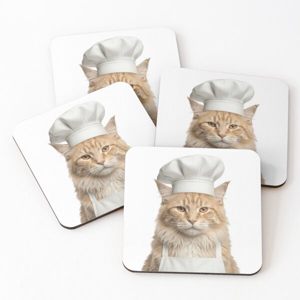 Item preview, Funny Cymric Cat Chef Realistic Animal Cooking Humor Art designed and sold by LazyOwlStore.