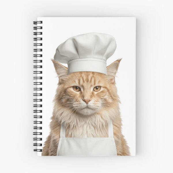 Item preview, Funny Cymric Cat Chef Realistic Animal Cooking Humor Art designed and sold by LazyOwlStore.