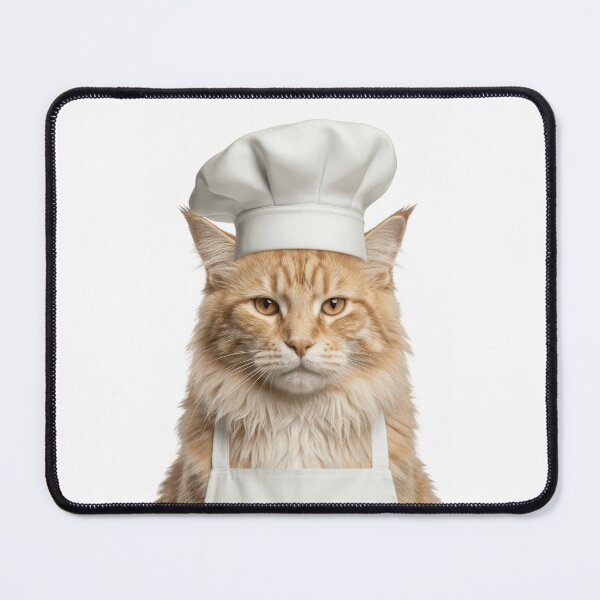 Item preview, Funny Cymric Cat Chef Realistic Animal Cooking Humor Art designed and sold by LazyOwlStore.