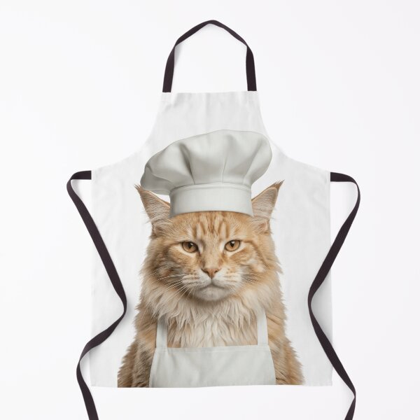 Item preview, Funny Cymric Cat Chef Realistic Animal Cooking Humor Art designed and sold by LazyOwlStore.