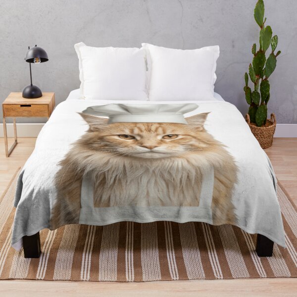 Item preview, Funny Cymric Cat Chef Realistic Animal Cooking Humor Art designed and sold by LazyOwlStore.