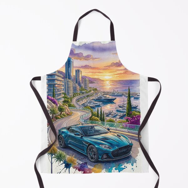 Item preview, Luxury Grand Tourer Watercolor Illustration On Coastal Sunset Drive designed and sold by RevUpDesign.