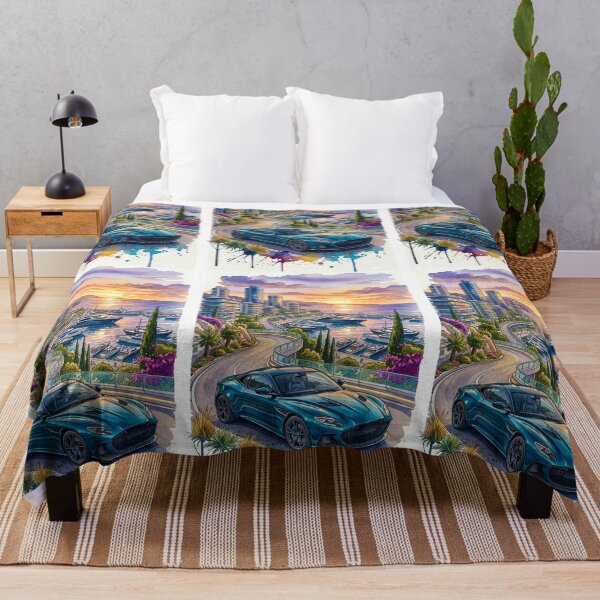 Item preview, Luxury Grand Tourer Watercolor Illustration On Coastal Sunset Drive designed and sold by RevUpDesign.