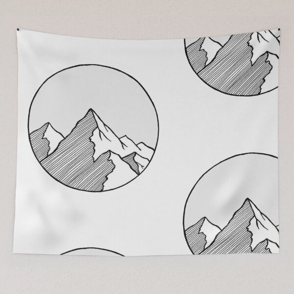Item preview,  Mountain Circle - Minimalist Line Art Mountain Range  designed and sold by The-SilentPlace.