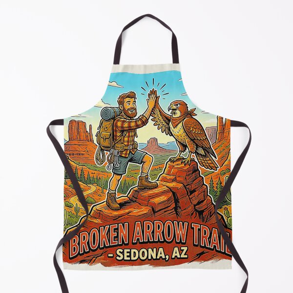Item preview, Vintage Broken Arrow Trail Sedona Arizona Hiker and Desert Hawk Mascot Retro Graphic designed and sold by MT-Hub | Cute Aesthetic Art, Stickers & Phone Cases.