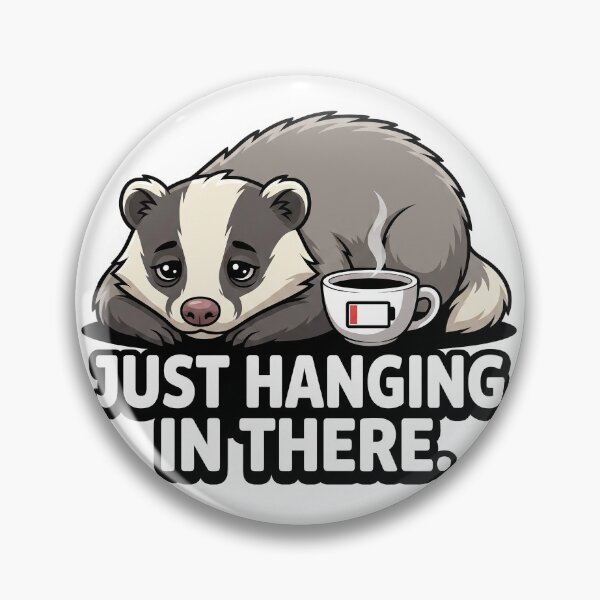 Item preview, Funny Tired Badger Low Battery Coffee designed and sold by CrystalMineArts.