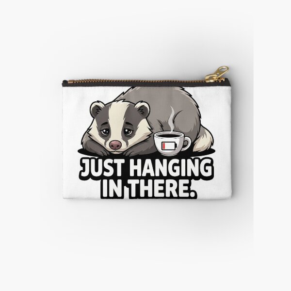 Item preview, Funny Tired Badger Low Battery Coffee designed and sold by CrystalMineArts.