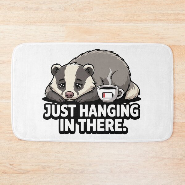 Item preview, Funny Tired Badger Low Battery Coffee designed and sold by CrystalMineArts.