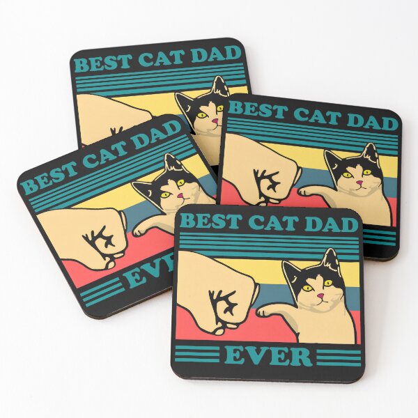 Item preview, Best Cat Dad Ever Fist Bump Retro Vintage T-Shirt designed and sold by StranHabesre51.