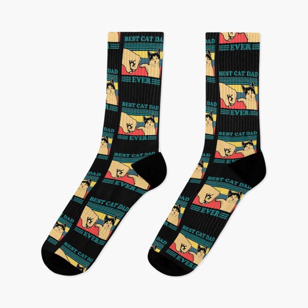 Item preview, Best Cat Dad Ever Fist Bump Retro Vintage T-Shirt designed and sold by StranHabesre51.