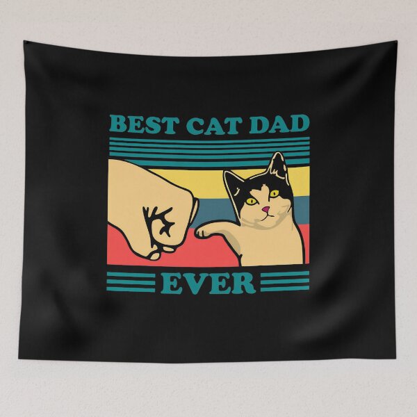 Item preview, Best Cat Dad Ever Fist Bump Retro Vintage T-Shirt designed and sold by StranHabesre51.