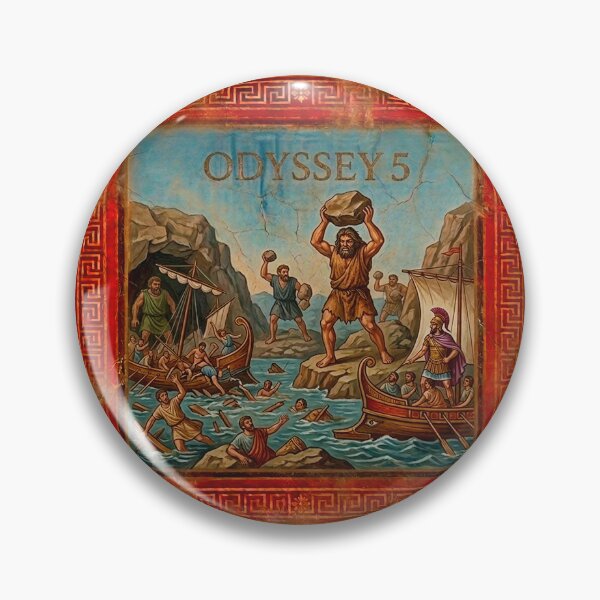 Item preview, Odyssey 5 Laistrygonian Giants Ancient Greek Fresco Art designed and sold by codex antique.