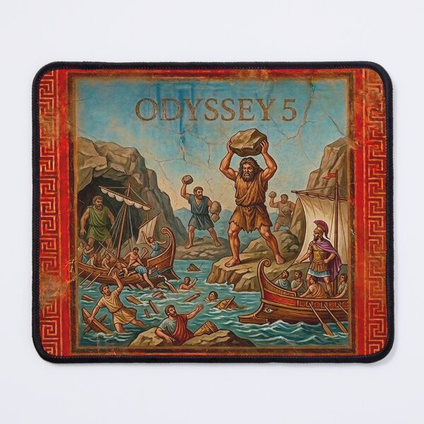 Item preview, Odyssey 5 Laistrygonian Giants Ancient Greek Fresco Art designed and sold by codex antique.