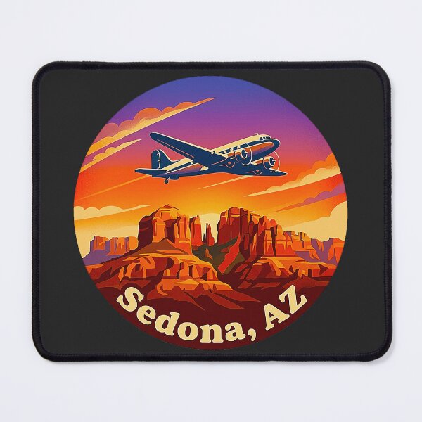 Item preview, Vintage Sedona Arizona Airport Scenic Lookout Sunset Airplane Retro Badge designed and sold by MT-Hub | Cute Aesthetic Art, Stickers & Phone Cases.