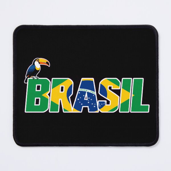 Item preview, Brasil Flag Typography with Tropical Toucan designed and sold by LuisWorks.