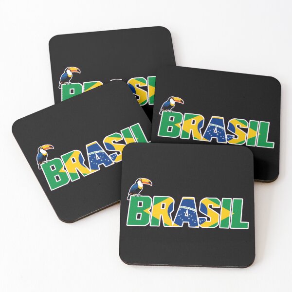 Item preview, Brasil Flag Typography with Tropical Toucan designed and sold by LuisWorks.