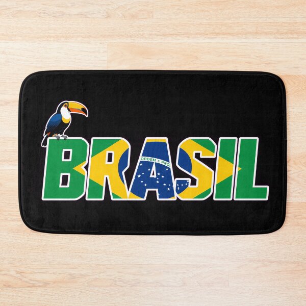 Item preview, Tipografía de la bandera de Brasil con tucán tropical designed and sold by LuisWorks.