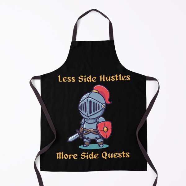 Item preview, Less Side Hustles, More Side Quests (yellow text) designed and sold by R-A Designs.