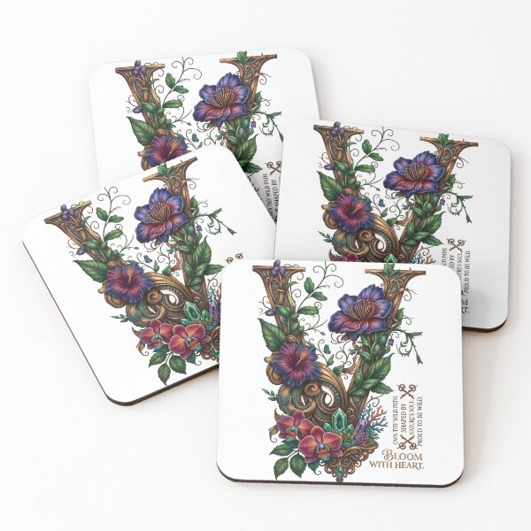 Item preview, Letter V Floral Typography Bloom With Heart designed and sold by Sovereign Supply Co..