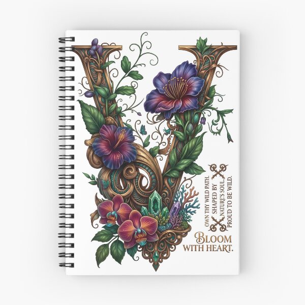 Item preview, Letter V Floral Typography Bloom With Heart designed and sold by Sovereign Supply Co..
