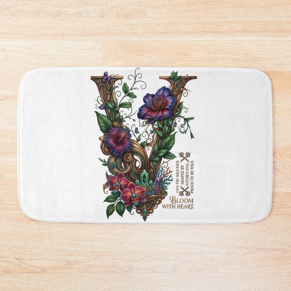 Item preview, Letter V Floral Typography Bloom With Heart designed and sold by Sovereign Supply Co..