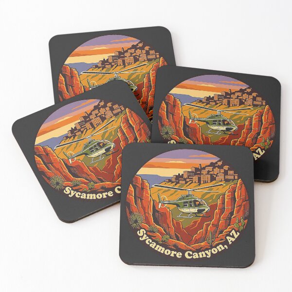 Item preview, Vintage Sycamore Canyon and Jerome Arizona Helicopter Tour Retro Badge designed and sold by MT-Hub | Art for Every Soul.