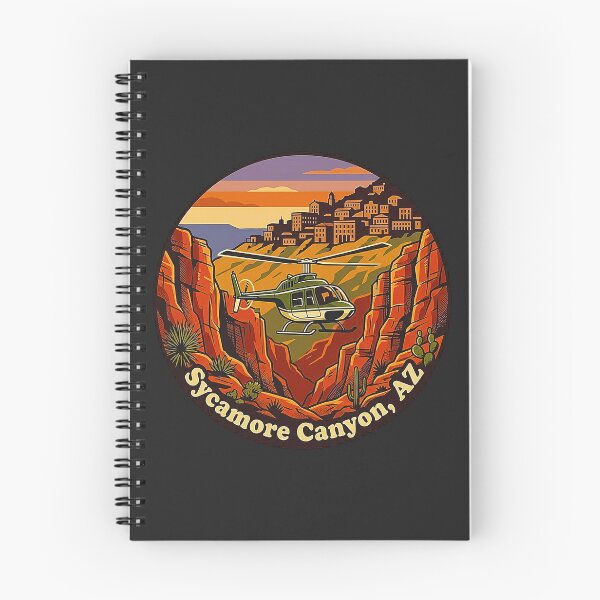 Item preview, Vintage Sycamore Canyon and Jerome Arizona Helicopter Tour Retro Badge designed and sold by MT-Hub | Art for Every Soul.