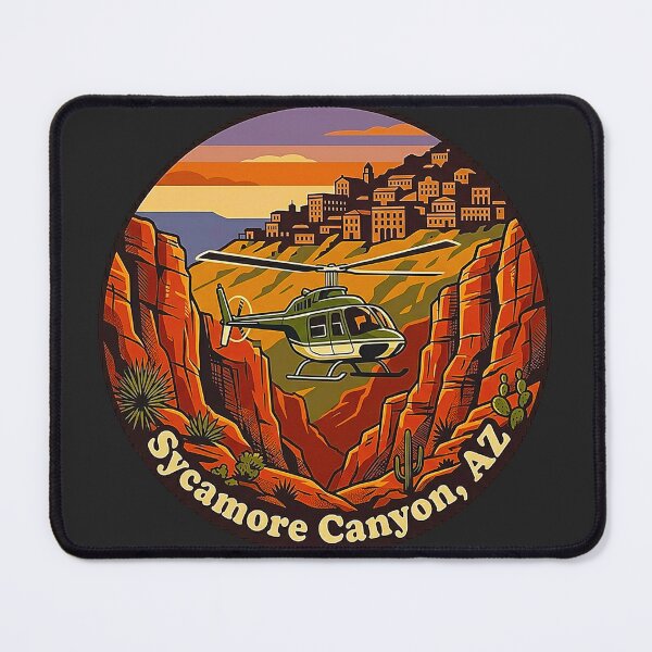 Item preview, Vintage Sycamore Canyon and Jerome Arizona Helicopter Tour Retro Badge designed and sold by MT-Hub | Cute Aesthetic Art, Stickers & Phone Cases.