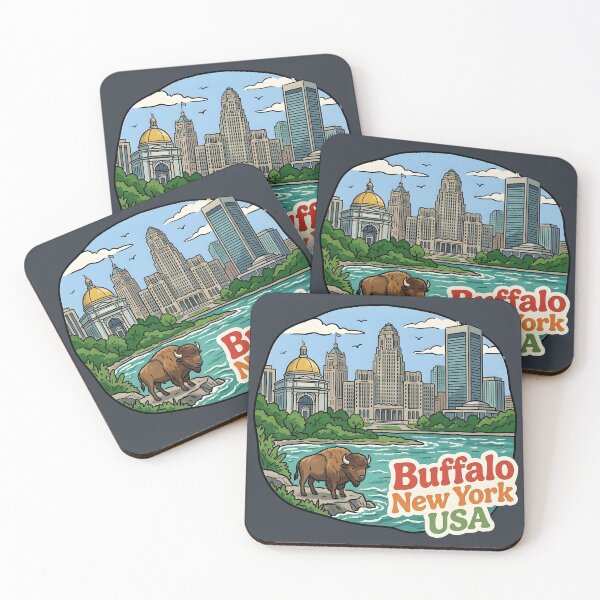 Item preview, Buffalo New York Cute Skyline Lake Cityscape Pride  designed and sold by HowToCanadian.