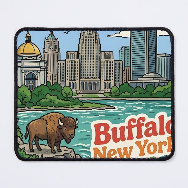 Item preview, Buffalo New York Cute Skyline Lake Cityscape Pride designed and sold by HowToCanadian.