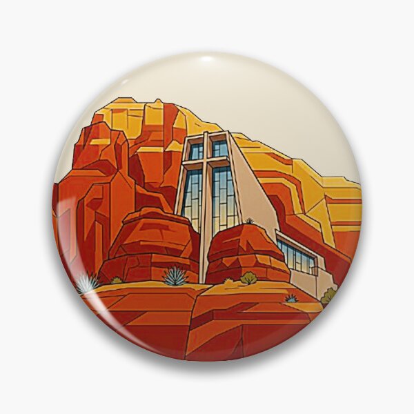 Item preview, Vintage Chapel of the Holy Cross Sedona Arizona Retro Sunburst Art Poster designed and sold by MT-Hub | Cute Aesthetic Art, Stickers & Phone Cases.