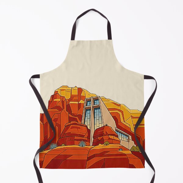 Item preview, Vintage Chapel of the Holy Cross Sedona Arizona Retro Sunburst Art Poster designed and sold by MT-Hub | Art for Every Soul.