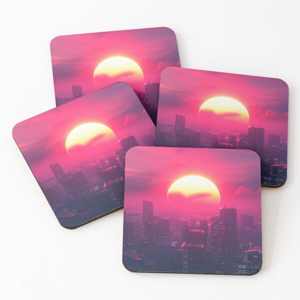 Item preview, Sun burning The Synthwave City designed and sold by Berhasildorothy.