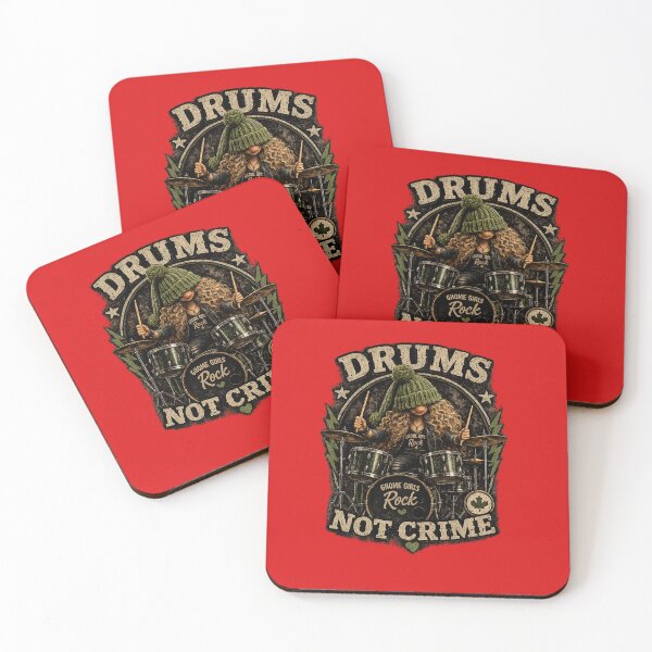 Item preview, Drums Not Crime | Gnome Girls Rock Vintage Drummer Design designed and sold by LJBEYES.
