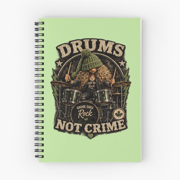 Item preview, Drums Not Crime | Gnome Girls Rock Vintage Drummer Design designed and sold by LJBEYES.