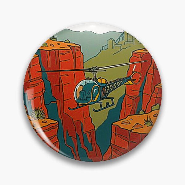 Item preview, Vintage Sycamore Canyon and Jerome Arizona Helicopter Tour Retro Art Poster designed and sold by MT-Hub | Cute Aesthetic Art, Stickers & Phone Cases.