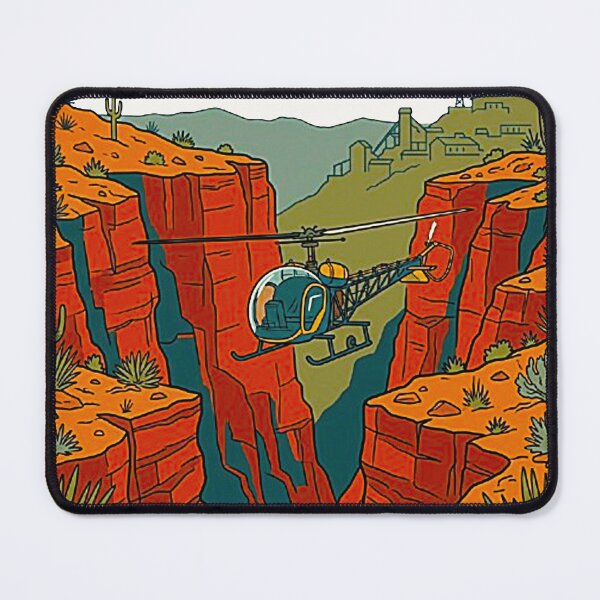 Item preview, Vintage Sycamore Canyon and Jerome Arizona Helicopter Tour Retro Art Poster designed and sold by MT-Hub | Cute Aesthetic Art, Stickers & Phone Cases.