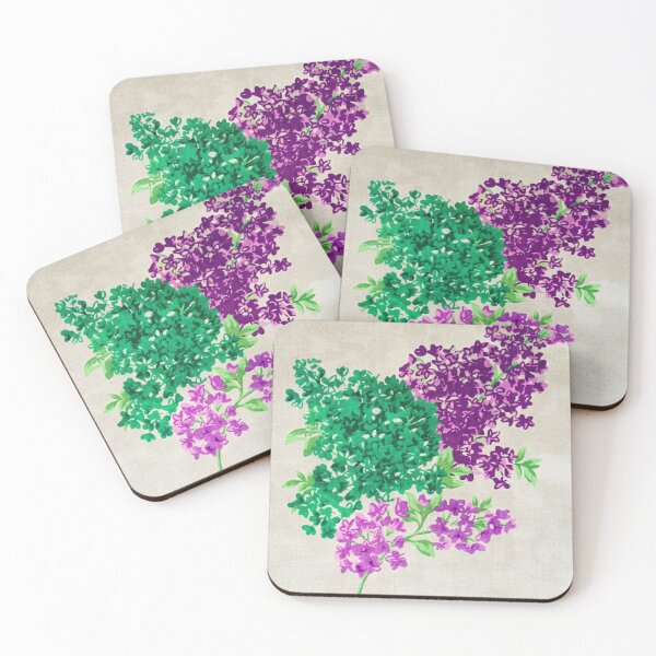 Item preview, Vintage Floral Bouquet Botanical Illustration Pattern Vibrant Emerald & Purple Painterly Floral Spray – Bold Maximalist Spring Botanical on Linen Texture designed and sold by Zaitmiprints.