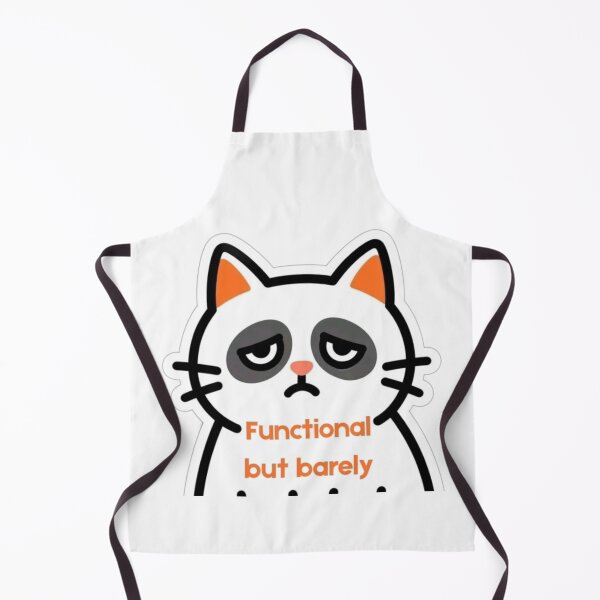 Item preview, Functional But Barely | Funny Grumpy Cat Sticker for Tired People designed and sold by Inkabbmate.