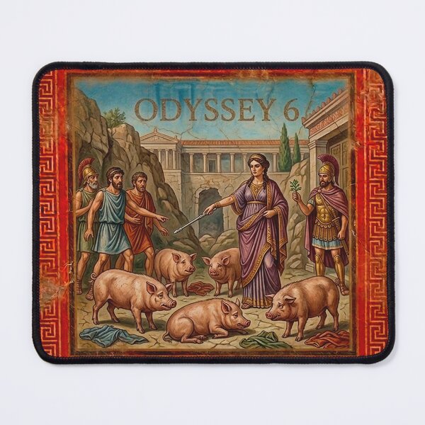Item preview, Odyssey 6 Sorceress Circe Ancient Greek Fresco Art designed and sold by codex antique.