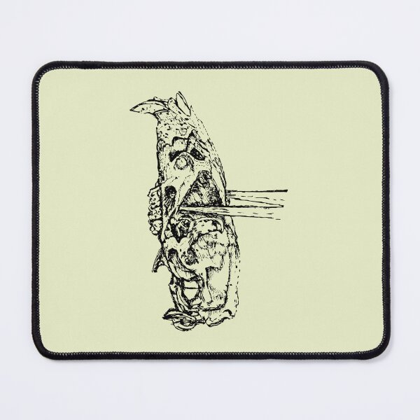 Item preview, Rat Skull & Skewers - (#EAEFC8) designed and sold by The Stippler Process.